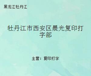 牡丹江市西安区晨光复印打字部